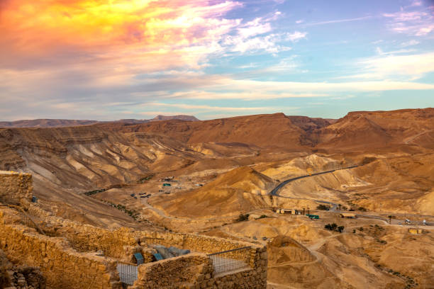 istock Beautiful sunrise over Masada fortress 1133128058