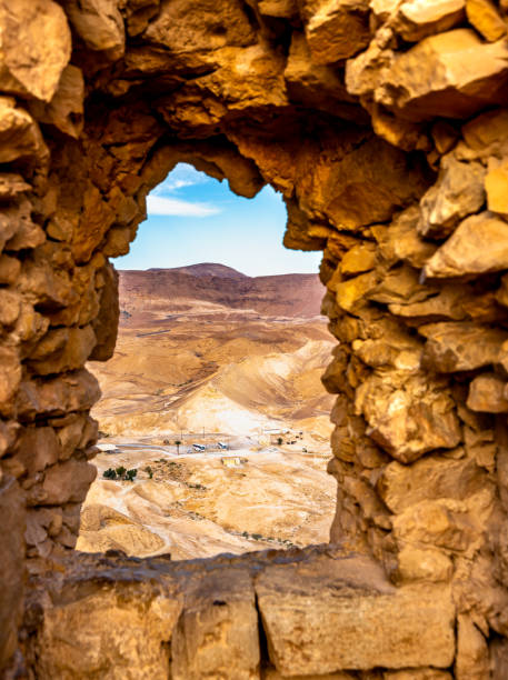 istock View from Masada, Israel. Mountain landscape at sunrise 1133128081