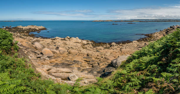 Callot island panorama in Bretagne in France stock photo