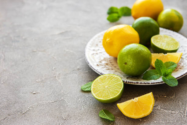 istock Plate with lemons and limes 1133133128