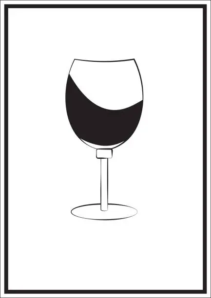 Vector illustration of glass with wine