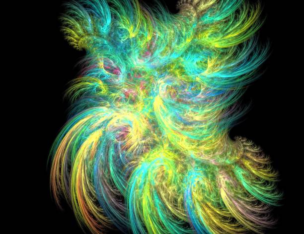 istock image of one Digital Fractal on Black Color 1133135519