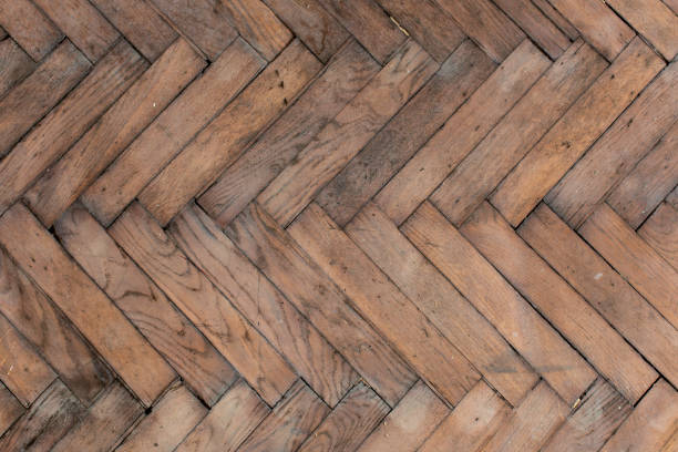 old parquet in the form of a tree