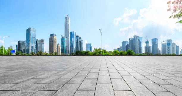istock Empty square floor with panoramic city skyline in Shenzhen 1133150156