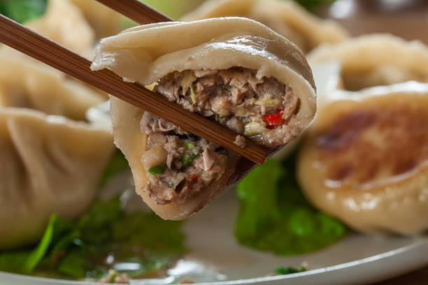Japanese dumplings - Gyoza with pork meat and vegetables