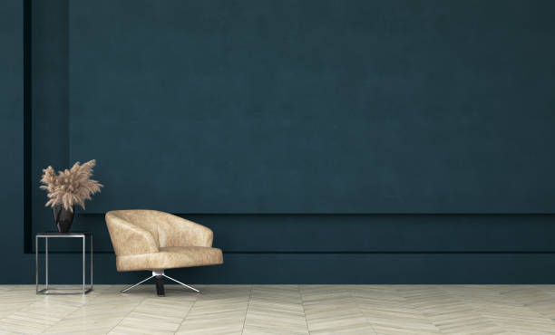 istock Modern dark green living room interior,wall mock up 1133151268