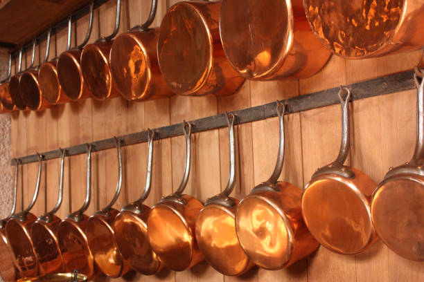 Copper pots  Cuisine of high gastronomy