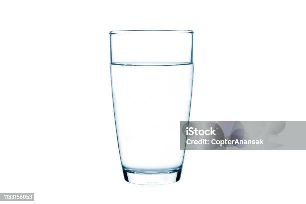 Glass Of Water On Isolate Background Stock Photo - Download Image Now - Water, Drinking Glass, Glass - Material