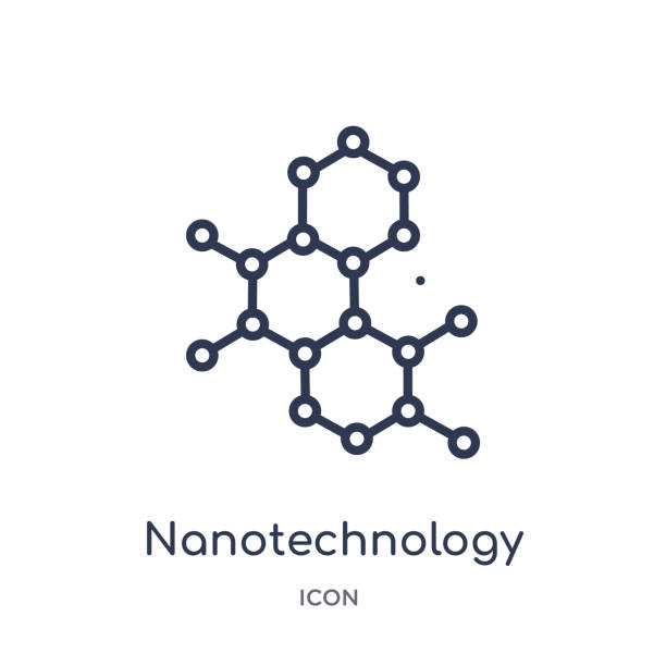 biểu tượng công nghệ nano tuyến tính từ bộ sưu tập phác thảo công nghệ trong tương lai. biểu tượng công nghệ nano đường mỏng được cách ly trên nền trắng. công nghệ nano minh họa hợp thời trang - gầy mô tả vật lý hình minh họa sẵn có