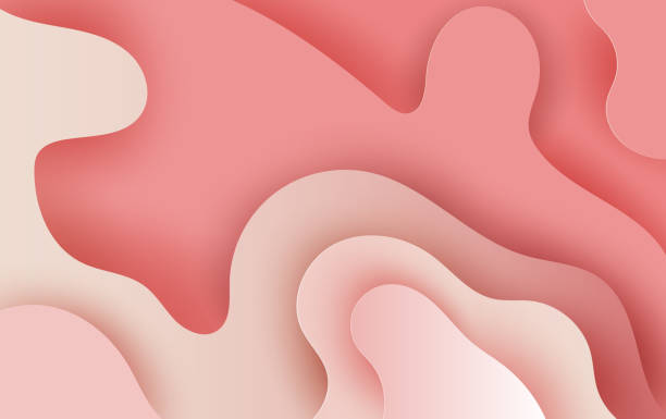 istock 3D Paper art and craft style of pink abstract curve wave layer cut background. Cover design graphic for business banner or card template and material design. layer line shadow Vector illustration. 1133157050