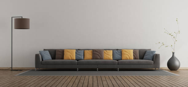 istock Minimalist living room with large sofa 1133157227