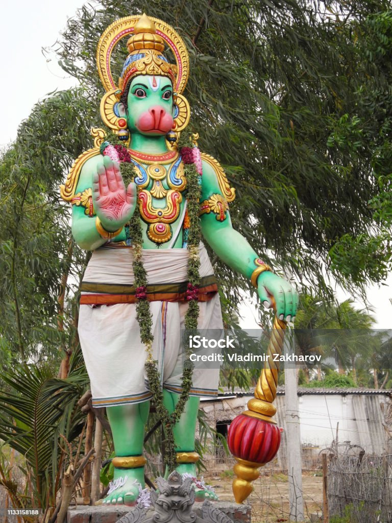 Statue Of Hindu God Hanuman India Tamil Nadu Stock Photo ...