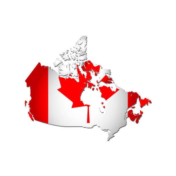 istock Vector isolated simplified illustration icon with silhouette of Canada map. National Canadian flag with Maple Leaf 1133158762