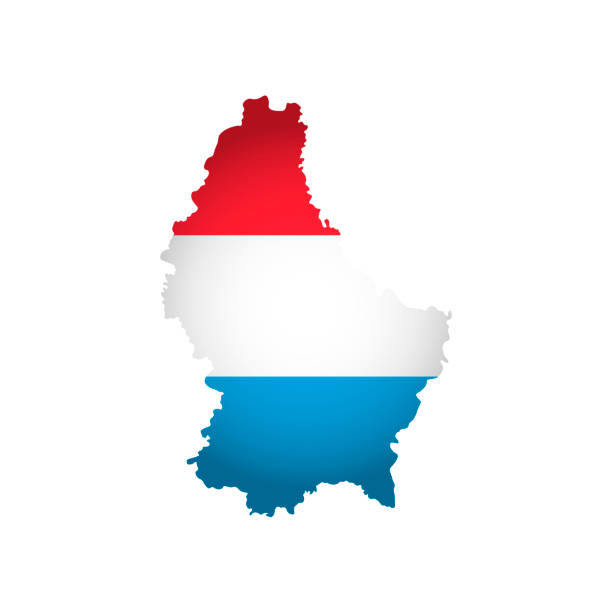 ilustraciones, imágenes clip art, dibujos animados e iconos de stock de vector aislado icono de ilustración simplificada con silueta de mapa de luxemburgo. pabellón nacional luxemburgués - luxembourg map cartography flag