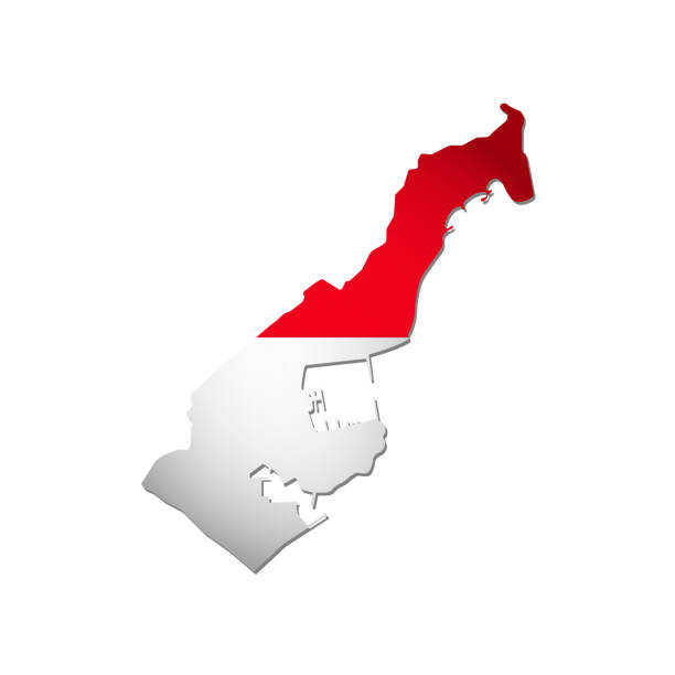 istock Vector isolated simplified illustration icon with silhouette of Monaco map. National Monegasque flag 1133158777