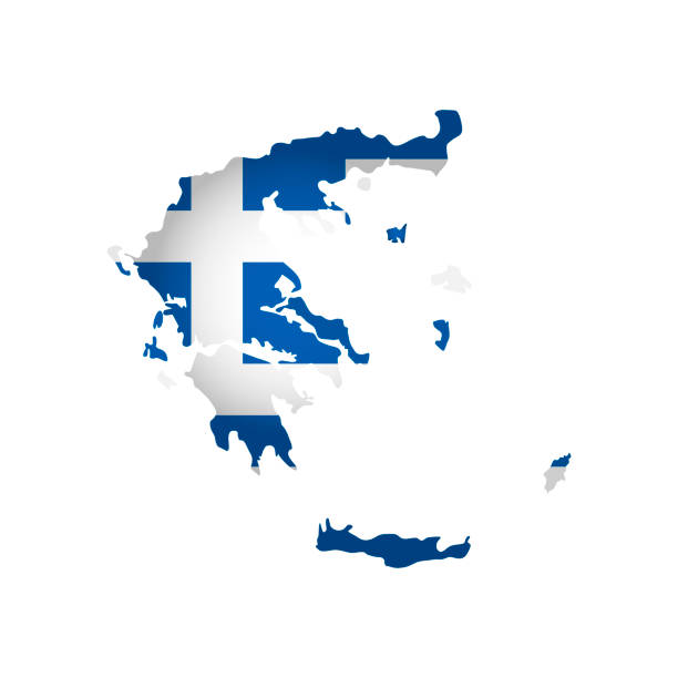 istock Vector isolated simplified illustration icon with silhouette of Greece map. National Greek flag 1133158794