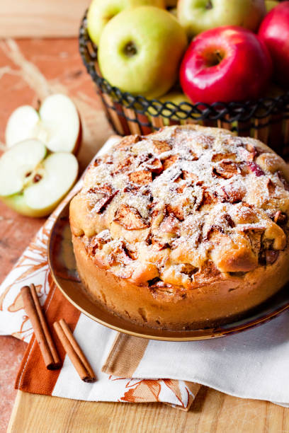 istock Homemade apple pie with cinnamon on the plate 1133160636