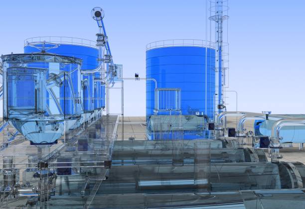 istock glass factory, exterior visualization, 3D illustration 1133162337
