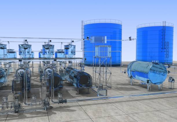 istock glass factory, exterior visualization, 3D illustration 1133162339