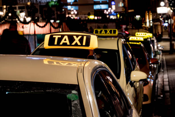 istock Taxi rank in the night 1133162485