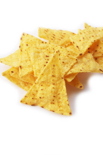 istock Corn Totillas or Nachosn chips on white 1133163232