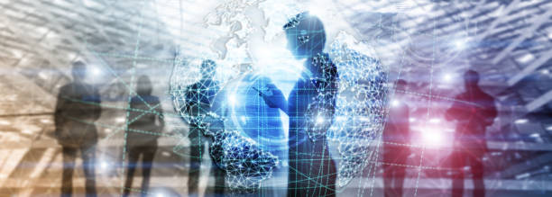 istock 3D earth hologram, Globe, WWW, Global Business and Telecommunication. 1133165480