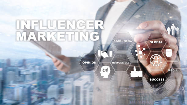 istock Influencer marketing concept in business. Technology, Internet and network. Abstract background mixed media. 1133166748