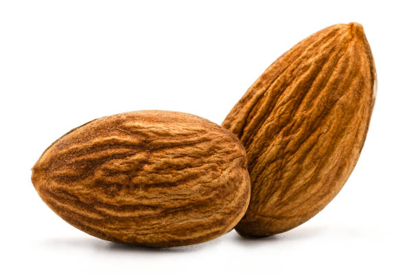 istock Isolated of almond nut  on white background. Clipping path -Image. 1133166818