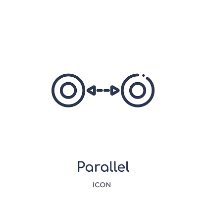 Lineare Parallelsymbol Aus Der Geometrieskizzensammlung Dünne Linie