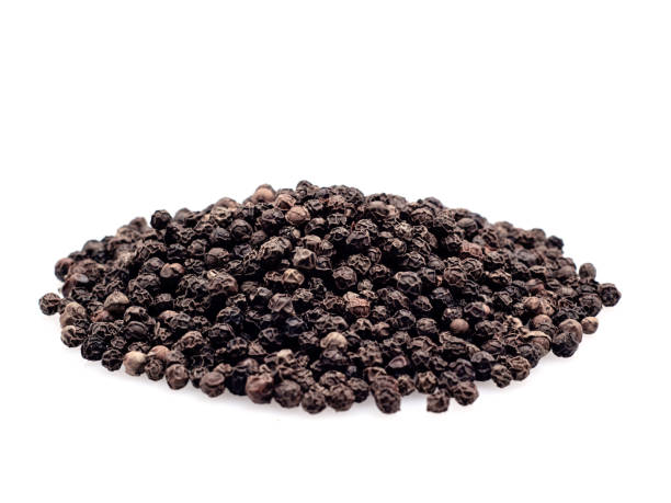 istock Black pepper isolated on white background. 1133168349