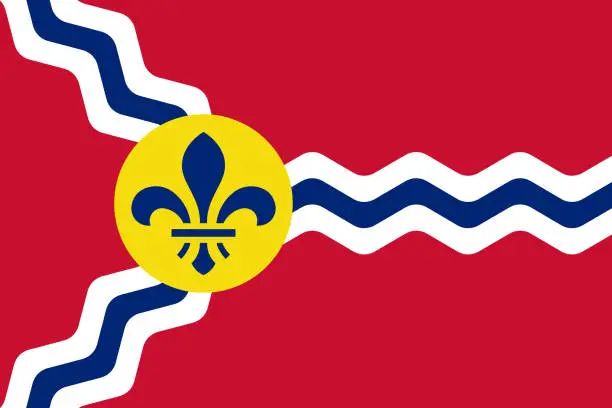 Vector illustration of Flag of Saint Louis state Missouri. United States of America