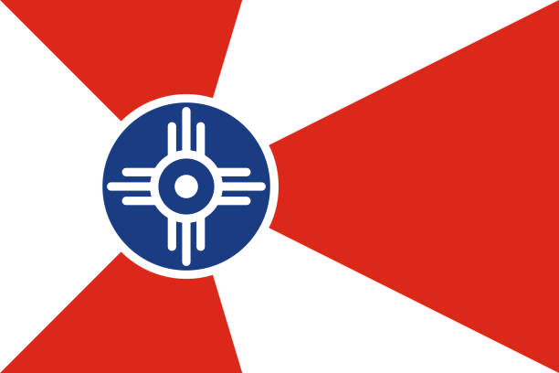 ilustrações de stock, clip art, desenhos animados e ícones de flag of wichita, kansas. united states of america - kansas