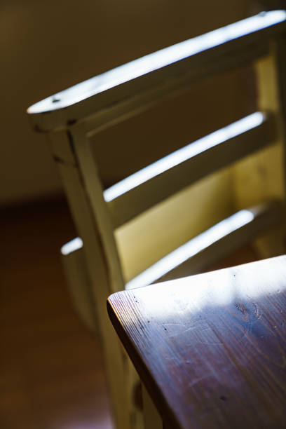 istock Wood dining table and chair 1133171738