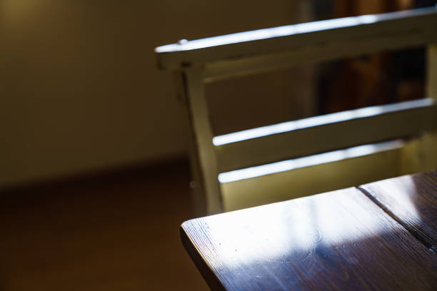 istock Wood dining table and chair 1133171753