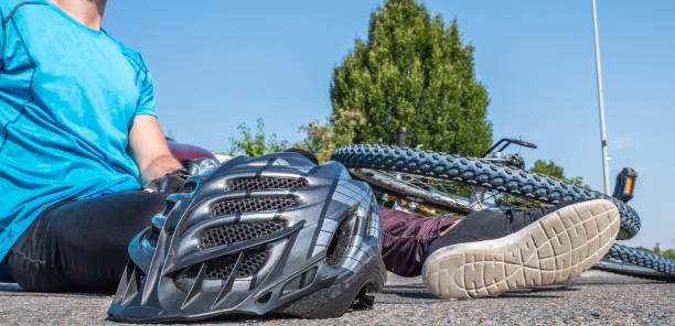 istock Bicycle Crash with men on the Street 1133172446