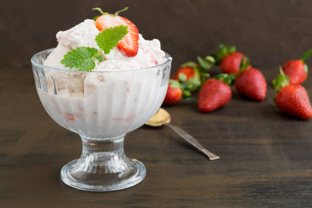 istock Ice cream balls in a glass vase. 1133172601