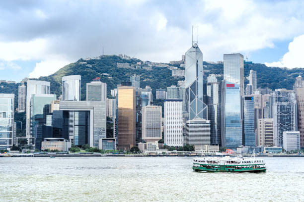 puerto de hong kong victoria - clear sky hong kong island hong kong china fotografías e imágenes de stock