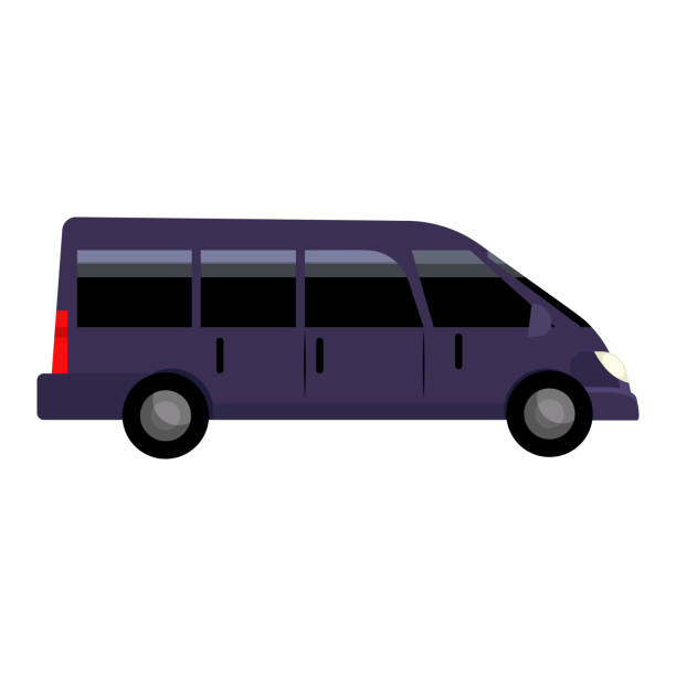 schwarze minivan-illustration - van mechanic mini van repairman stock-grafiken, -clipart, -cartoons und -symbole