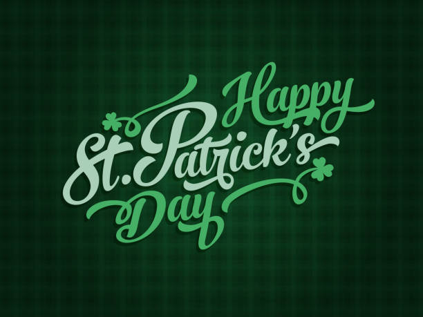 Saint Patrick's day lettering poster template vector art illustration