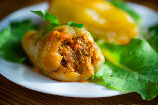 istock stewed in tomato sauce stuffed peppers in a plate 1133181402