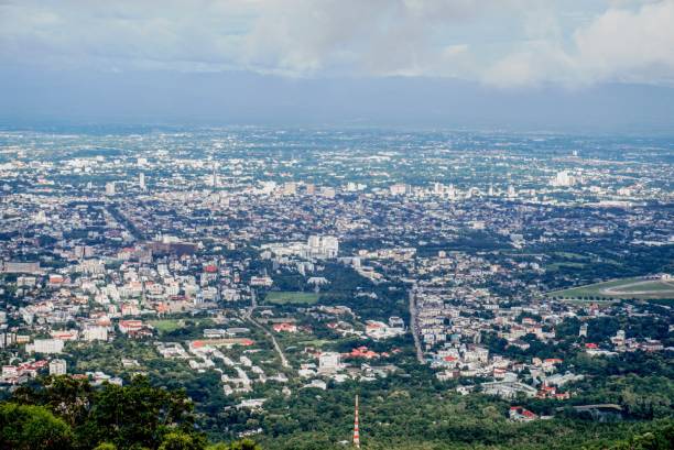 istock Landscape - cityscape - skysraper high up - The view from the high mountain. 1133184825