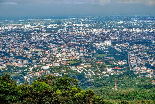 istock Landscape - cityscape - skysraper high up - The view from the high mountain. 1133184838