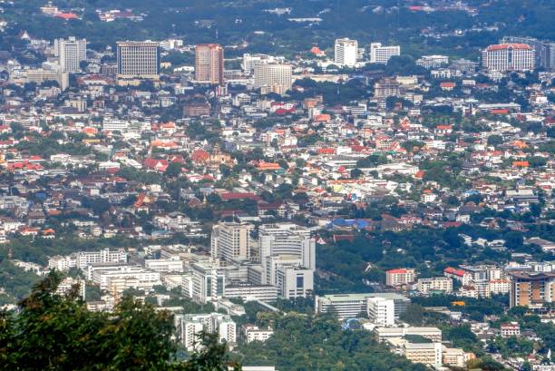 istock Landscape - cityscape - skysraper high up - The view from the high mountain. 1133184847