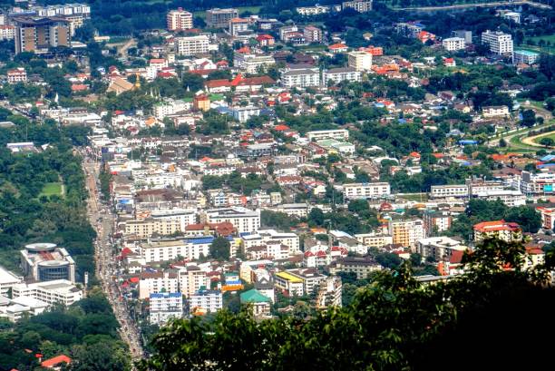 istock Landscape - cityscape - skysraper high up - The view from the high mountain. 1133184854