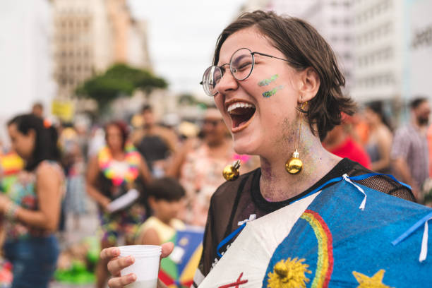 istock Young woman celebrating Carnival 1133184961