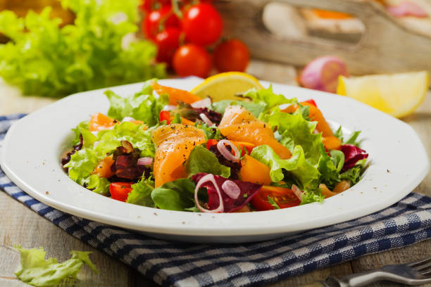 istock Fresh salad with smoked salmon. 1133187365