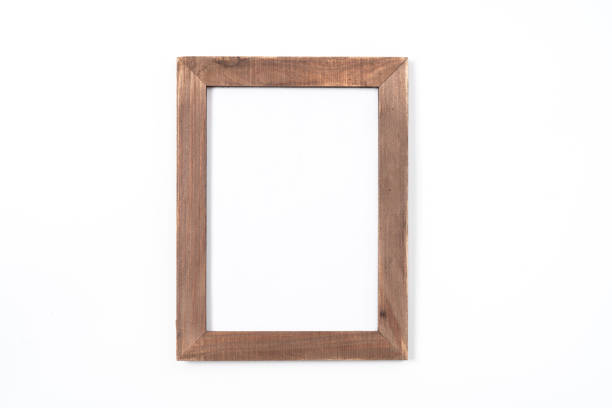 cornice nera su sfondo bianco - picture frame frame wood photograph foto e immagini stock