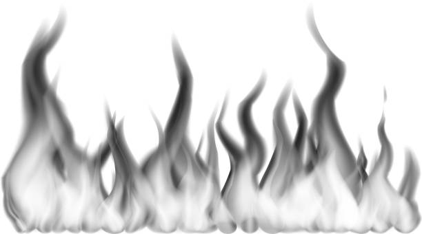 illustrations, cliparts, dessins animés et icônes de flammes larges noires de feu sur le blanc - computer icon black and white flame symbol