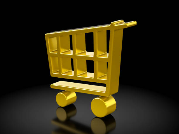 istock Gold shopping cart symbol 1133189207