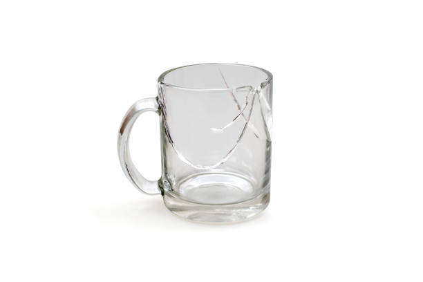 istock Broken cup isolated on a white with clipping path, cracked glass 1133192282